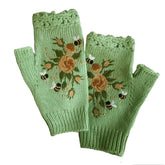 Guantes sin dedos de crochet estilo cottagecore